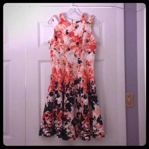 ROZ & ALI Floral A Line Dress w/ Shoulder Cut Outs